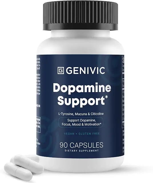 Genivic Dopamine Support bottle with capsules